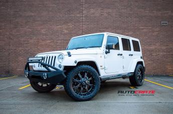 JEEP WRANGLER MO970 SATIN BLACK MILLED ACCENTS